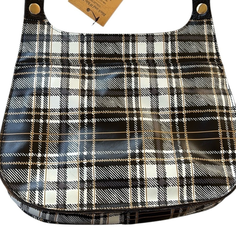 NWT Patricia Nash Leather London Plaid Double Compartment Crossbody Saddle Bag - Picture 6 of 16